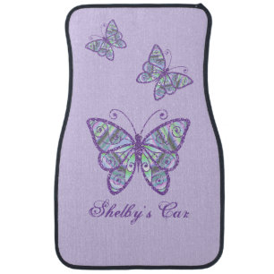 Purple and Pastel Butterflies Custom Car Mats