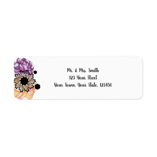 Purple and Peach Roses Label (Front)