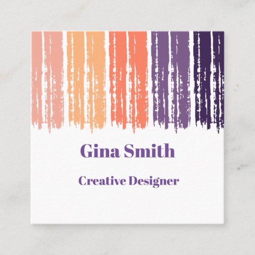 Purple and Peach Square Business Card