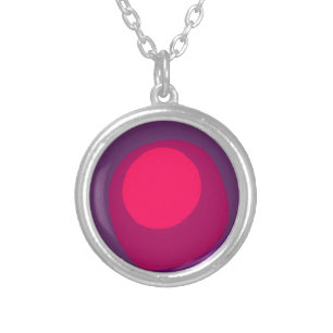 Purple And Pink 6078 Silver Plated Necklace