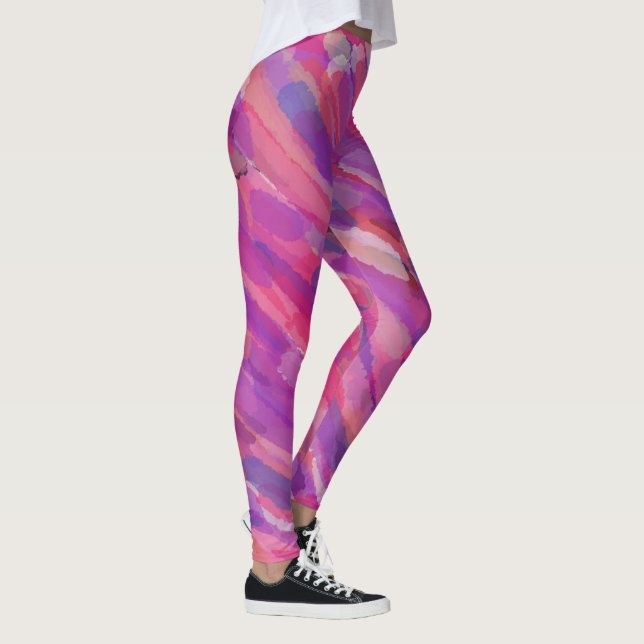 Purple and Pink Abstract Pattern Leggings (Right)