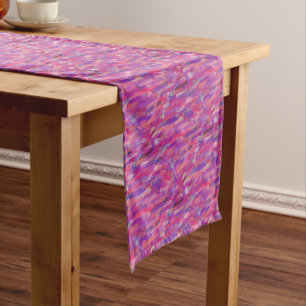 Purple and Pink Abstract Pattern Short Table Runner