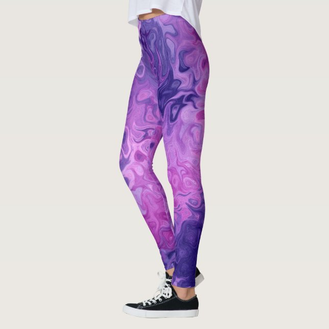 Purple And Pink Background Leggings (Left)