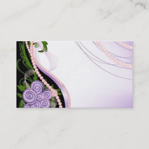Customizable Purple and Pink Beads Flowers Business Card Templates