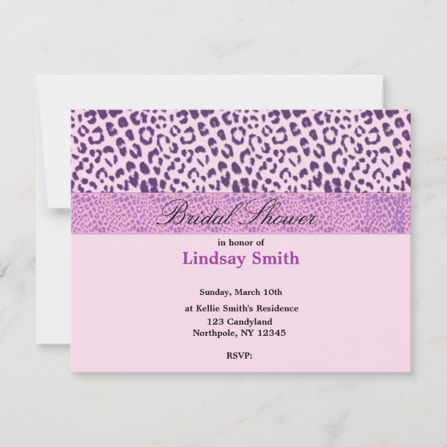 Purple and Pink Bridal Shower Invitation (Front)