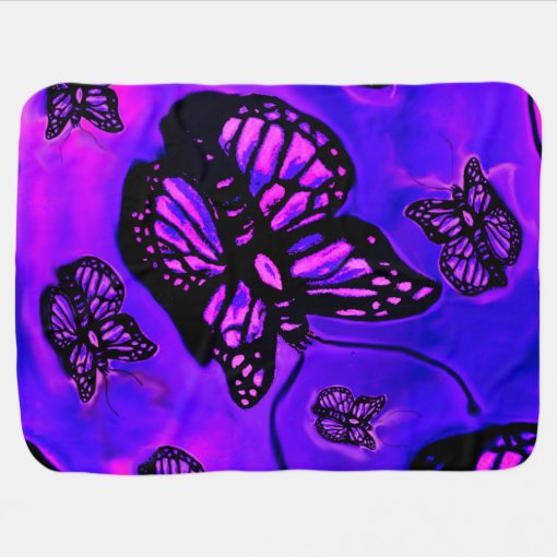 Purple and pink butterfly baby blanket Zazzle