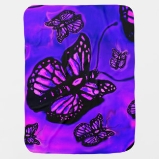 Purple and pink butterfly baby blanket