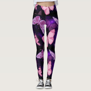 Purple and Pink Butterfly Leggings