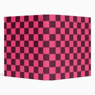 Purple and Pink Checkerboard 3 Ring Binder