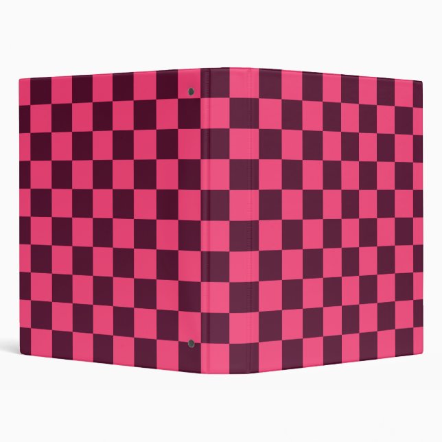 Purple and Pink Checkerboard 3 Ring Binder (Background)