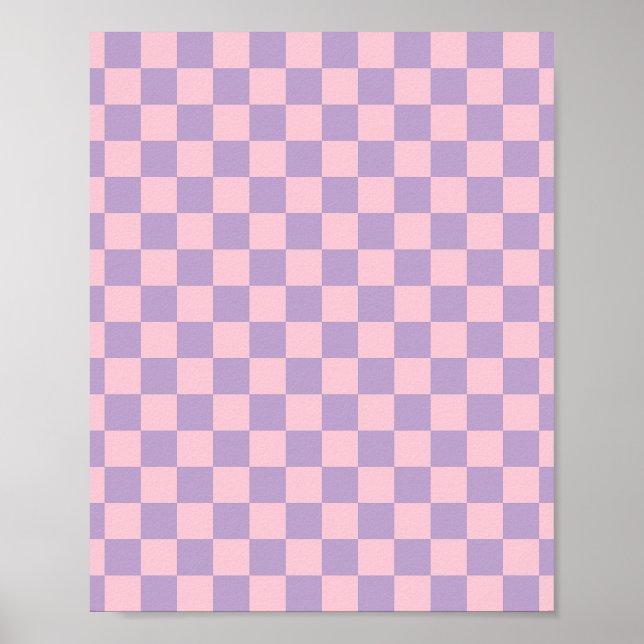 Purple And Pink Checkerboard Poster (Front)