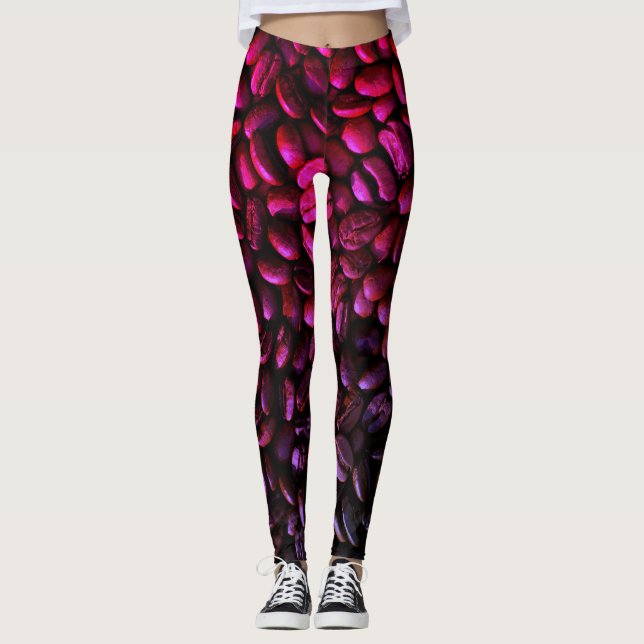 Purple and Pink Coffee Bean Leggings (Front)