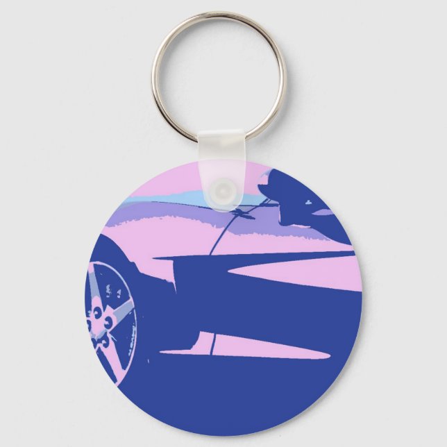 Purple and Pink Corvette Keychain (Front)