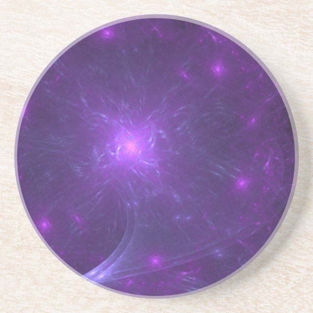 Purple and Pink Cosmic Adventure Sandstone Coaster (Front)