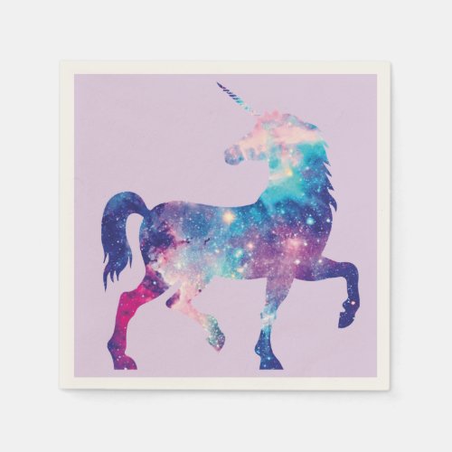 Purple and Pink Cosmic Unicorn Napkin