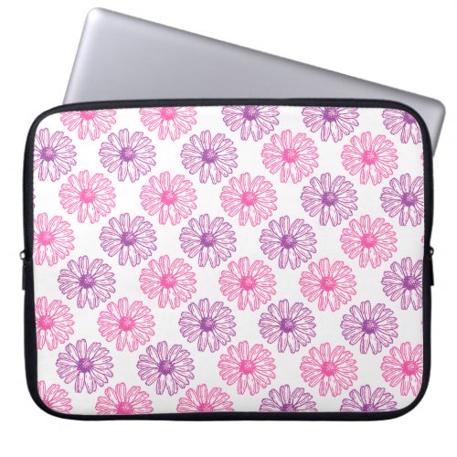 Purple and Pink Daisies Pattern Laptop Sleeve