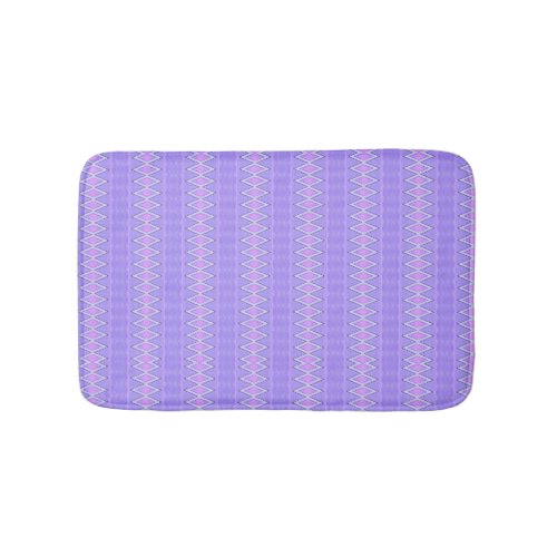 Purple and Pink Diamonds and Waves Bath Mat