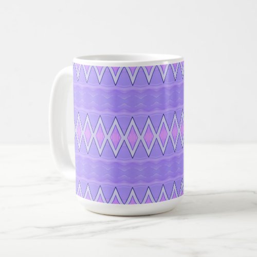 Purple and Pink Diamonds and Waves Coffee Mug