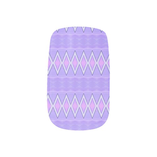 Purple and Pink Diamonds and Waves Throw Pillow Minx Nail Art