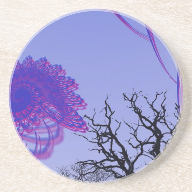 Purple and Pink Dimensions in the Forest Drink Coaster (Front)