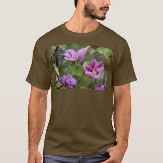 Purple and pink double clematis climbing flower T-Shirt