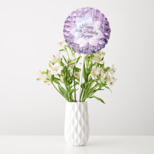 Purple and Pink Elegant Beaded Birthday Balloon