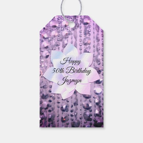 Purple and Pink Elegant Beaded Gift Tags