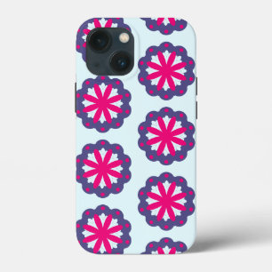 Purple and pink floral shapes illustration  iPhone 13 mini case