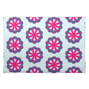 Purple and pink floral shapes illustration cloth placemat
