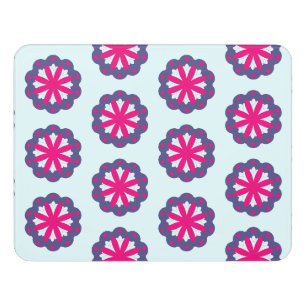 Purple and pink floral shapes illustration door sign