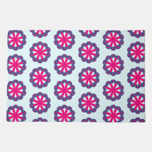 Purple and pink floral shapes illustration doormat