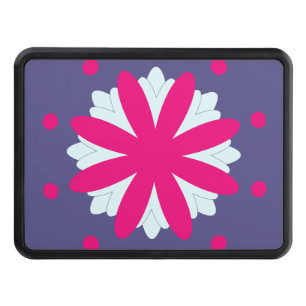 Purple and pink floral shapes illustration  hitch cover