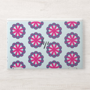 Purple and pink floral shapes illustration HP laptop skin