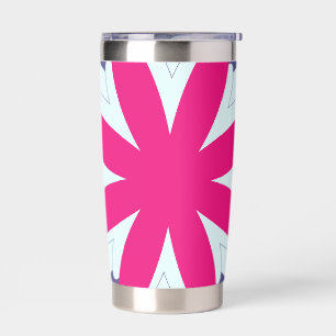 Purple and pink floral shapes illustration insulated tumbler