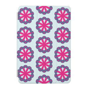 Purple and pink floral shapes illustration iPad mini cover