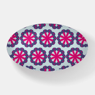 Purple and pink floral shapes illustration paperweight