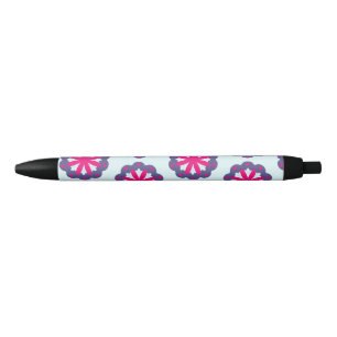 Purple and pink floral shapes illustration pen