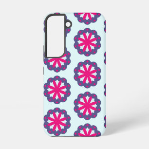 Purple and pink floral shapes illustration  samsung galaxy s22 case