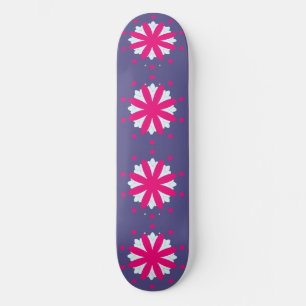 Purple and pink floral shapes illustration skateboard