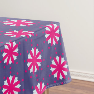 Purple and pink floral shapes illustration  tablecloth