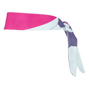 Purple and pink floral shapes illustration tie headband