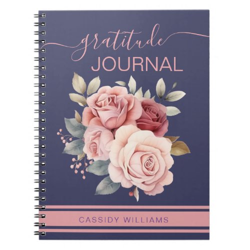 Purple and pink flower gratitude journal notebook