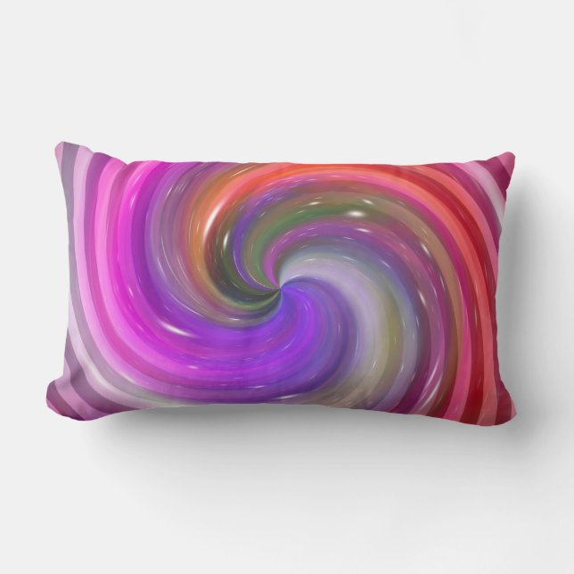 Purple and Pink Galaxy Swirl Lumbar Pillow (Front)