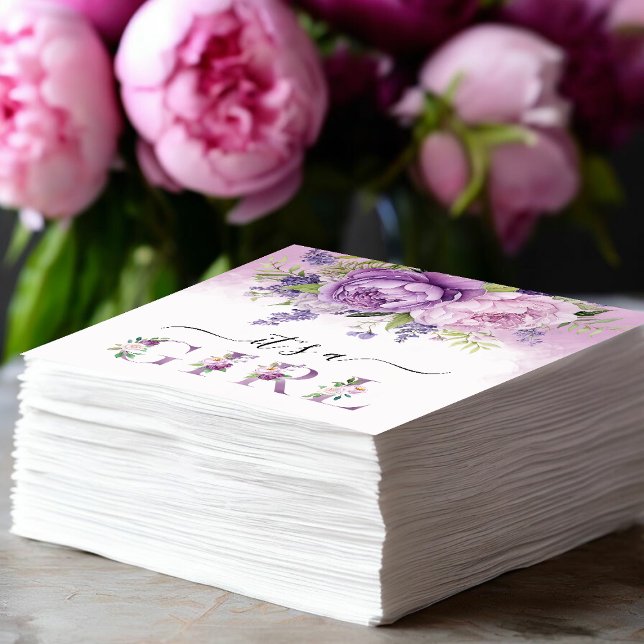 Purple And Pink Garden Flowers Girl Baby Shower Napkins (Purple And Pink Garden Flowers Girl Baby Shower Napkins)