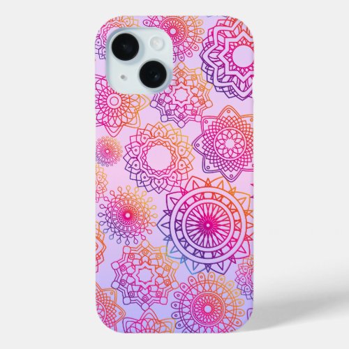 Purple and Pink Gradient Mandala iPhone Case