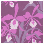 Purple and pink graphic orchid fabric