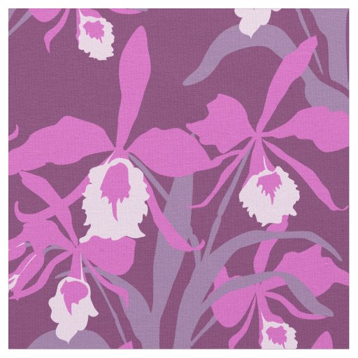 Purple and pink graphic orchid fabric