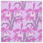 Purple and pink graphic orchid fabric