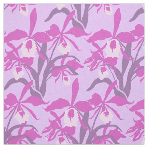Purple and pink graphic orchid fabric