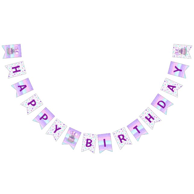 Purple and Pink Happy Birthday Banner (All)
